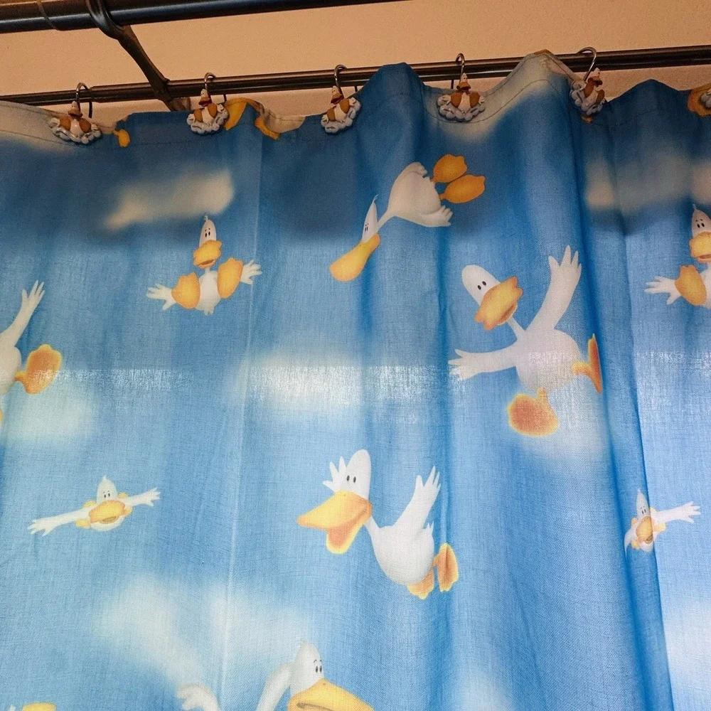 Universal Studios Sitting Ducks Shower Curtain Hanger Cartoon Blue Bathroom Hook